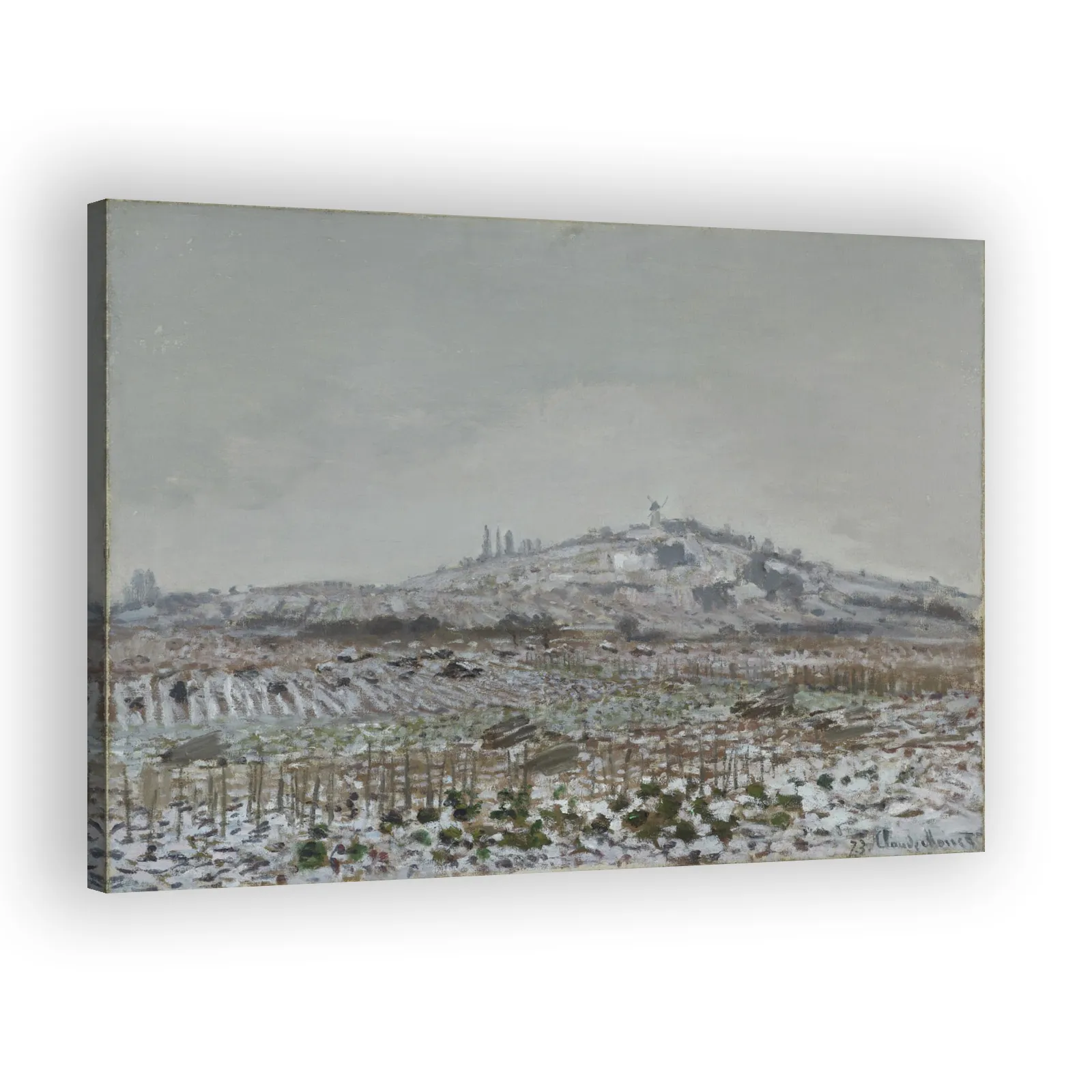 Vineyards in the Snow, Looking Towards the Mill at Orgemont by Claude Monet - view 2 thumbnail