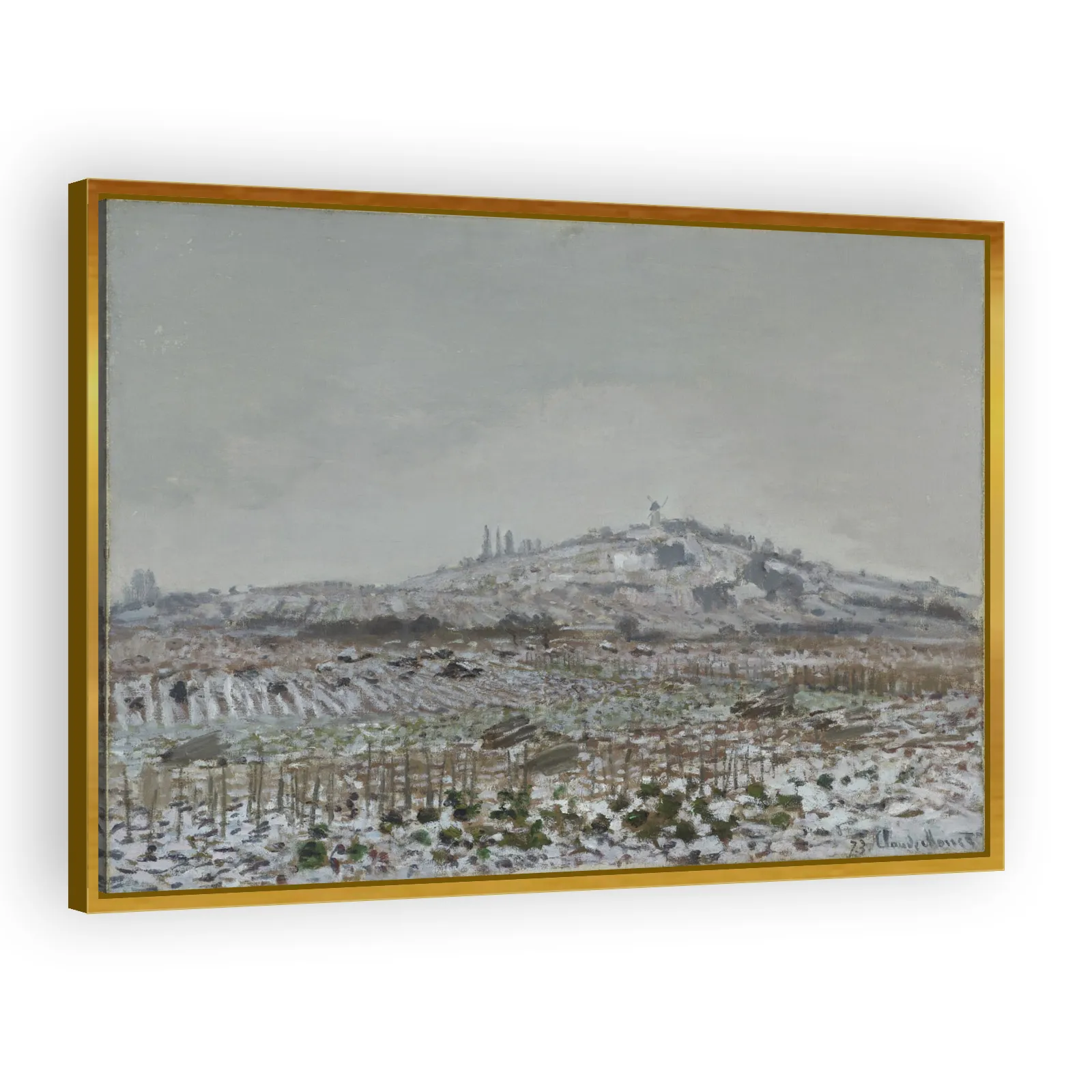 Vineyards in the Snow, Looking Towards the Mill at Orgemont by Claude Monet - view 3 thumbnail