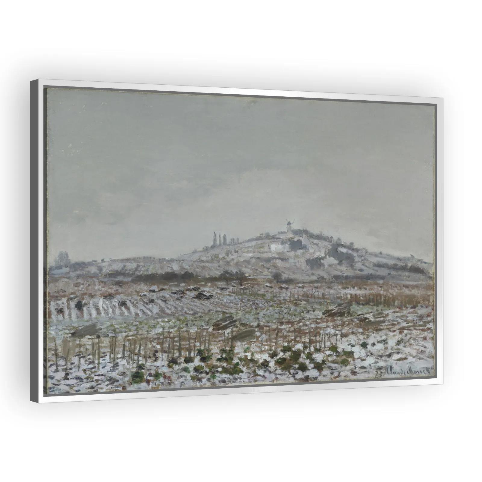 Vineyards in the Snow, Looking Towards the Mill at Orgemont by Claude Monet - view 4 thumbnail