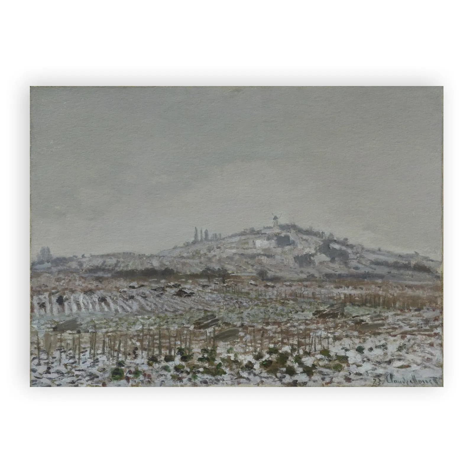 Vineyards in the Snow, Looking Towards the Mill at Orgemont by Claude Monet - view 6 thumbnail