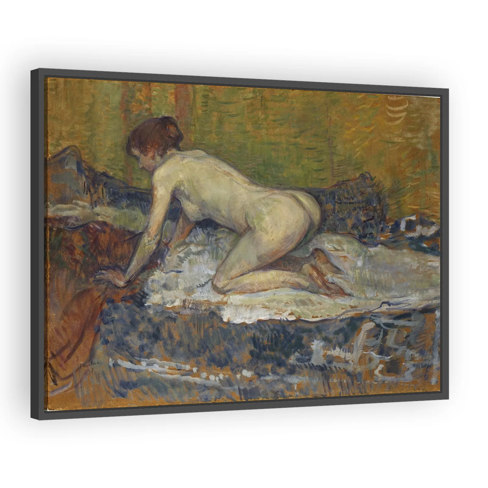 Red-Headed Nude Crouching by Henri De Toulouse Lautrec