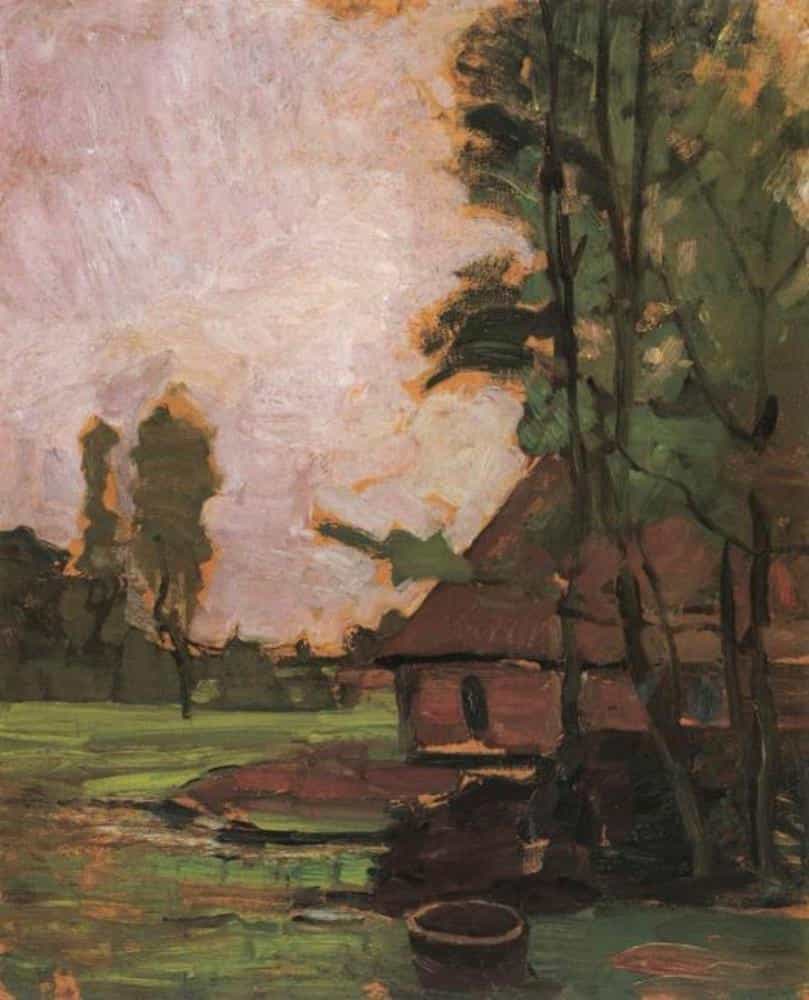 Farm Building and Well by Piet Mondrian