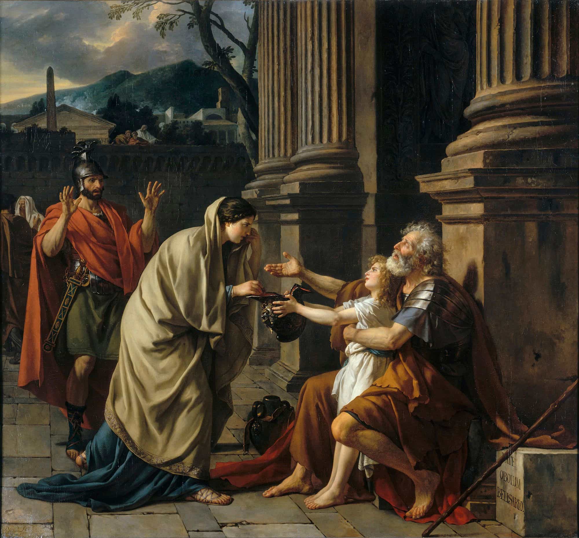 Belisarius Begging for Alms by Jacques-Louis David