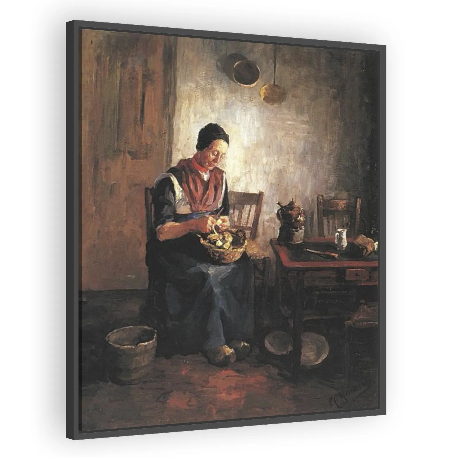 Woman Peeling Potatoes by Piet Mondrian