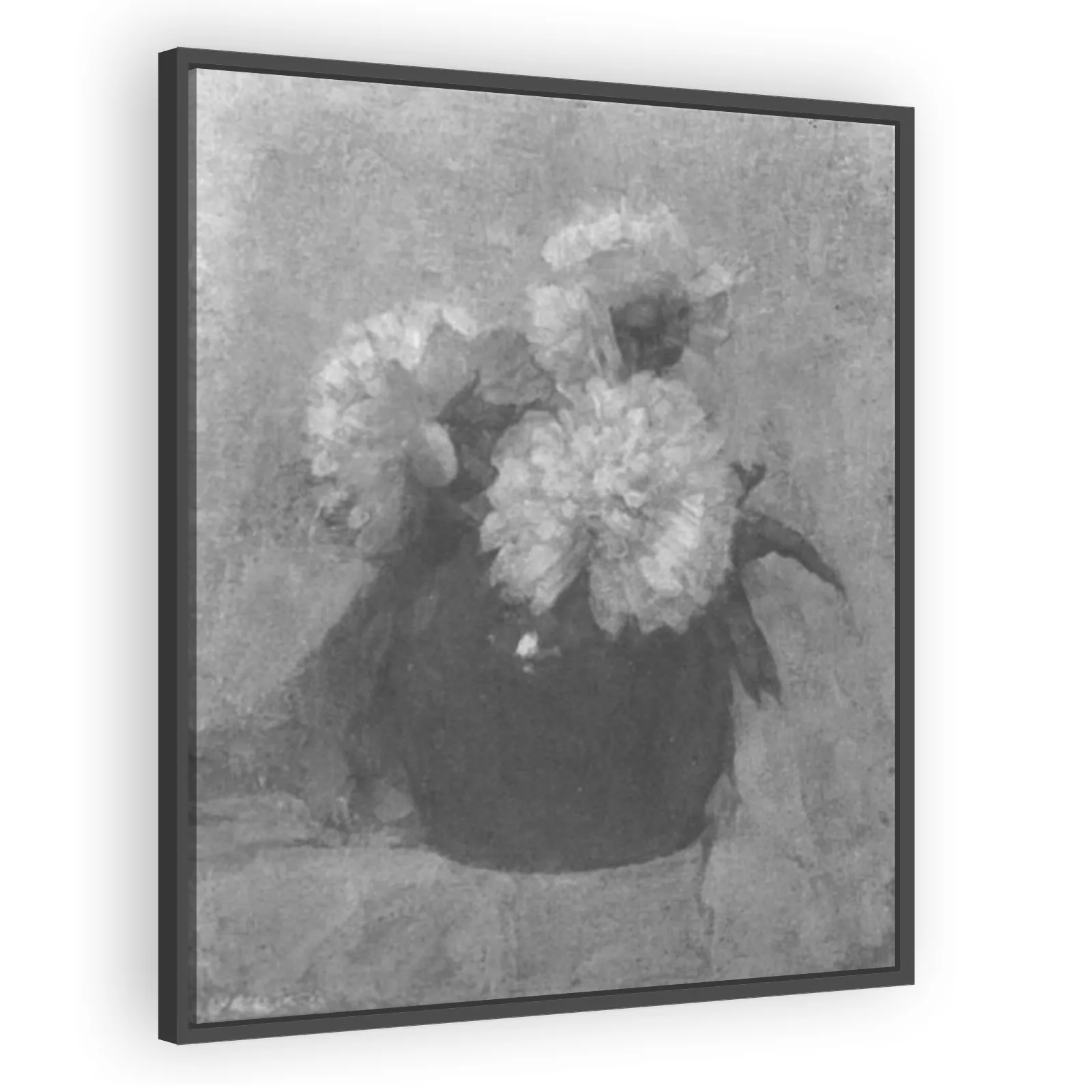 Three Chrysanthemum Blossoms in a Round Pot by Piet Mondrian