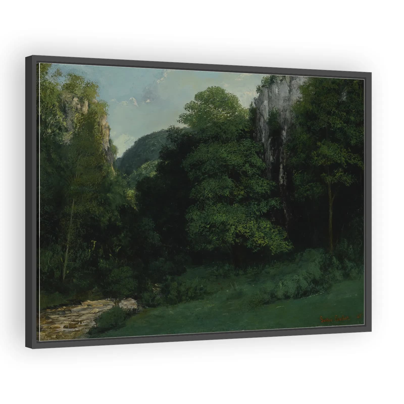 Franc-Comtois Landscape (Le Vallon Vert) by Gustave Courbet