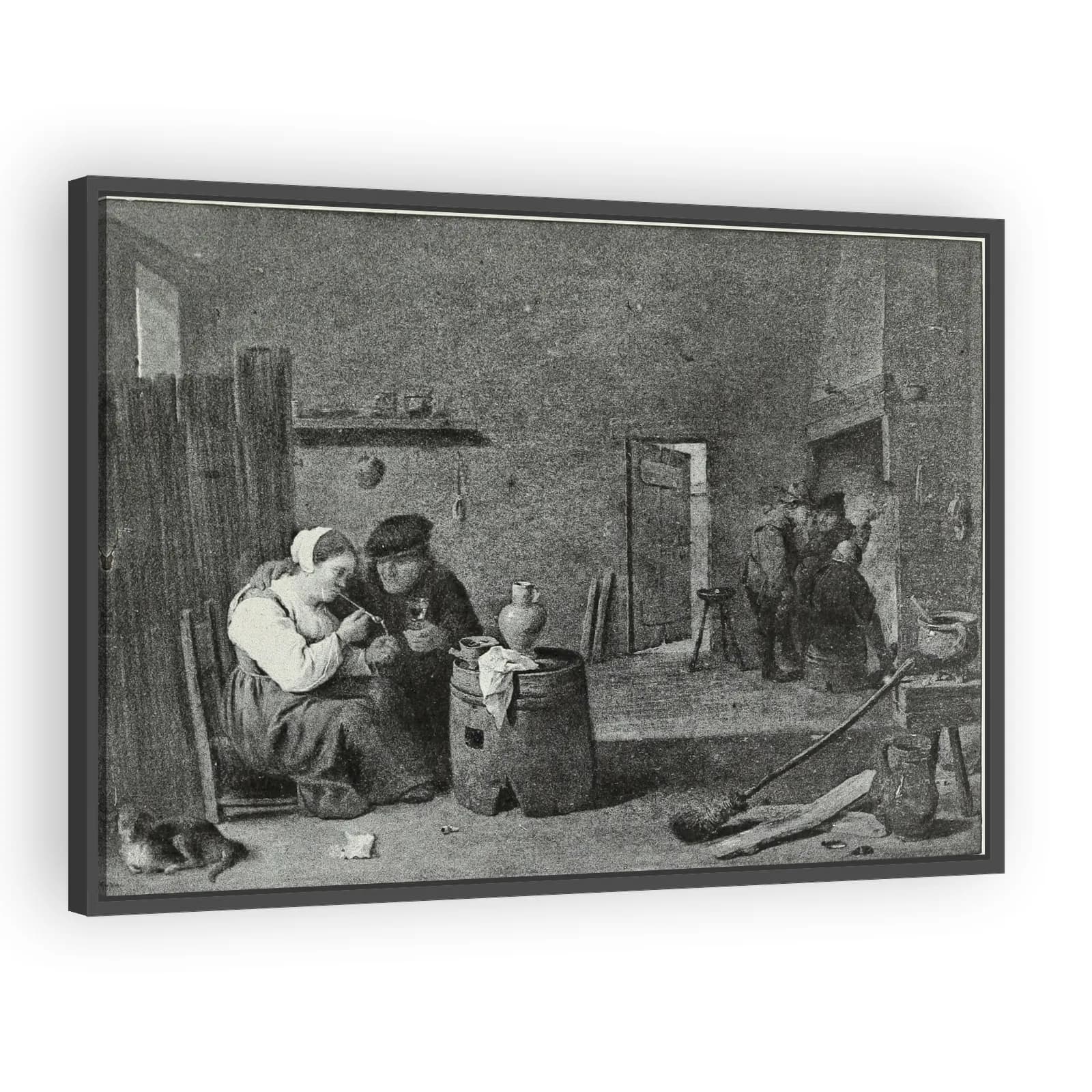 Tavern Interior with a Woman Smoking and a Drinking Man by David Teniers The Younger