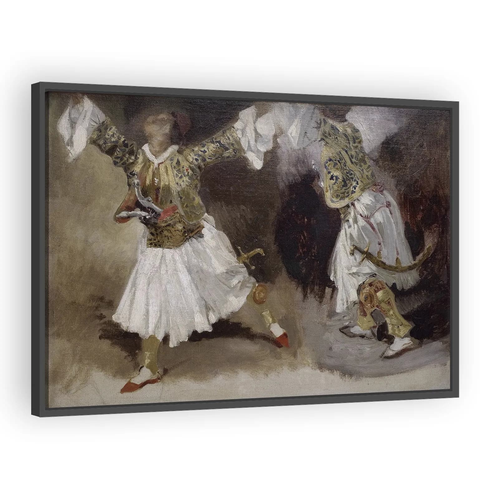 Two Greek Soldiers Dancing by Eugene Delacroix