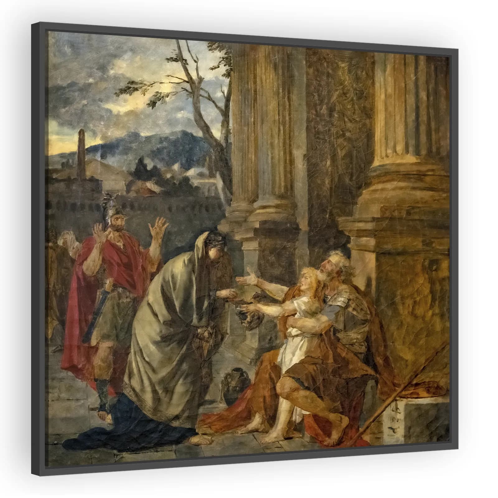 Bélisaire reconnu par un soldat by Jacques Louis David