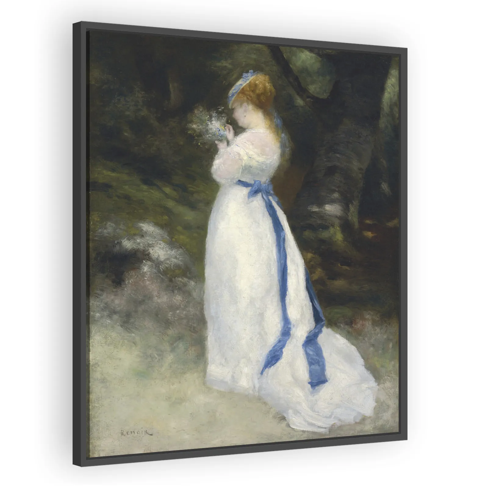 Lise Holding a Bunch of Wild Flowers by Pierre Auguste Renoir