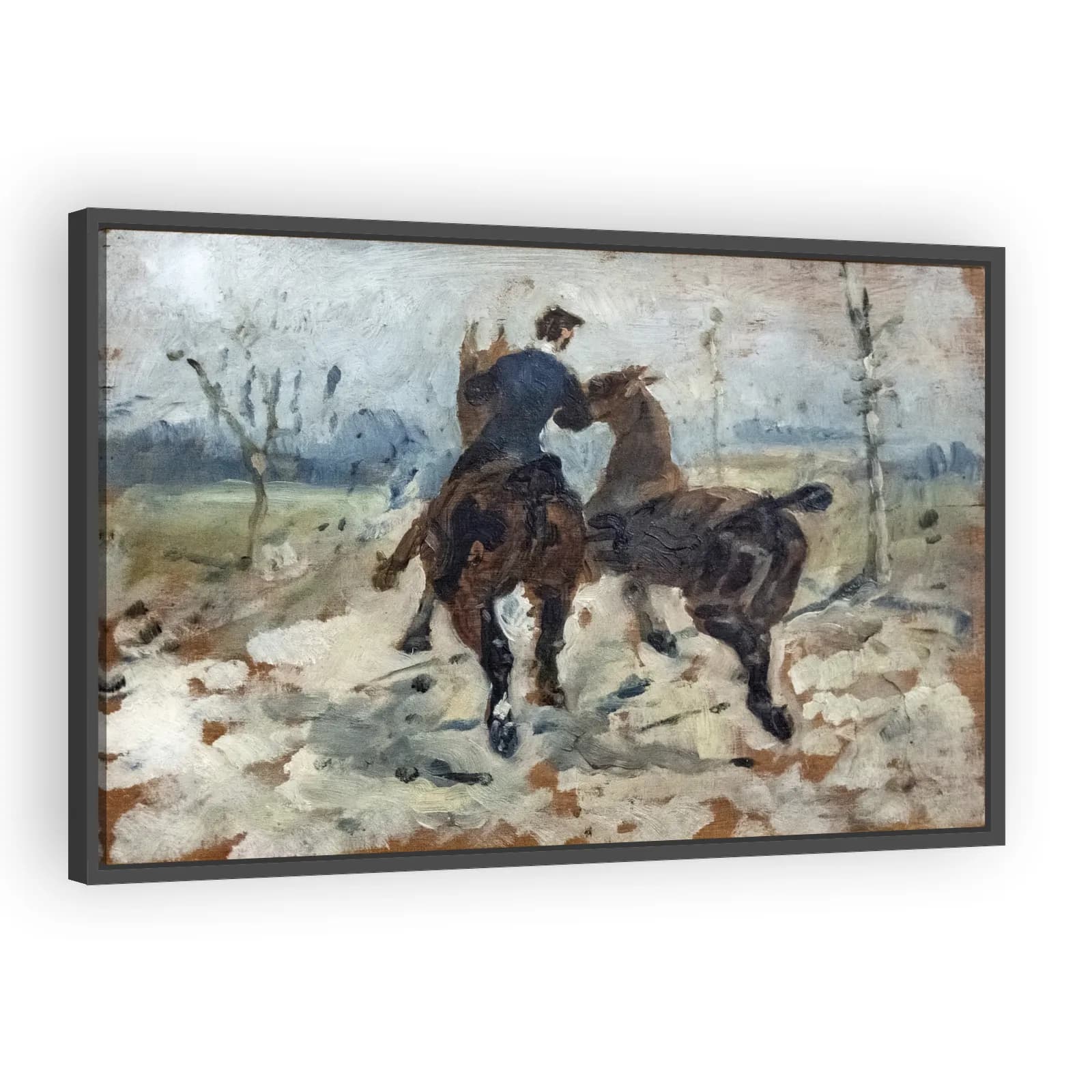 Two Horses Led in Hand by Henri De Toulouse Lautrec