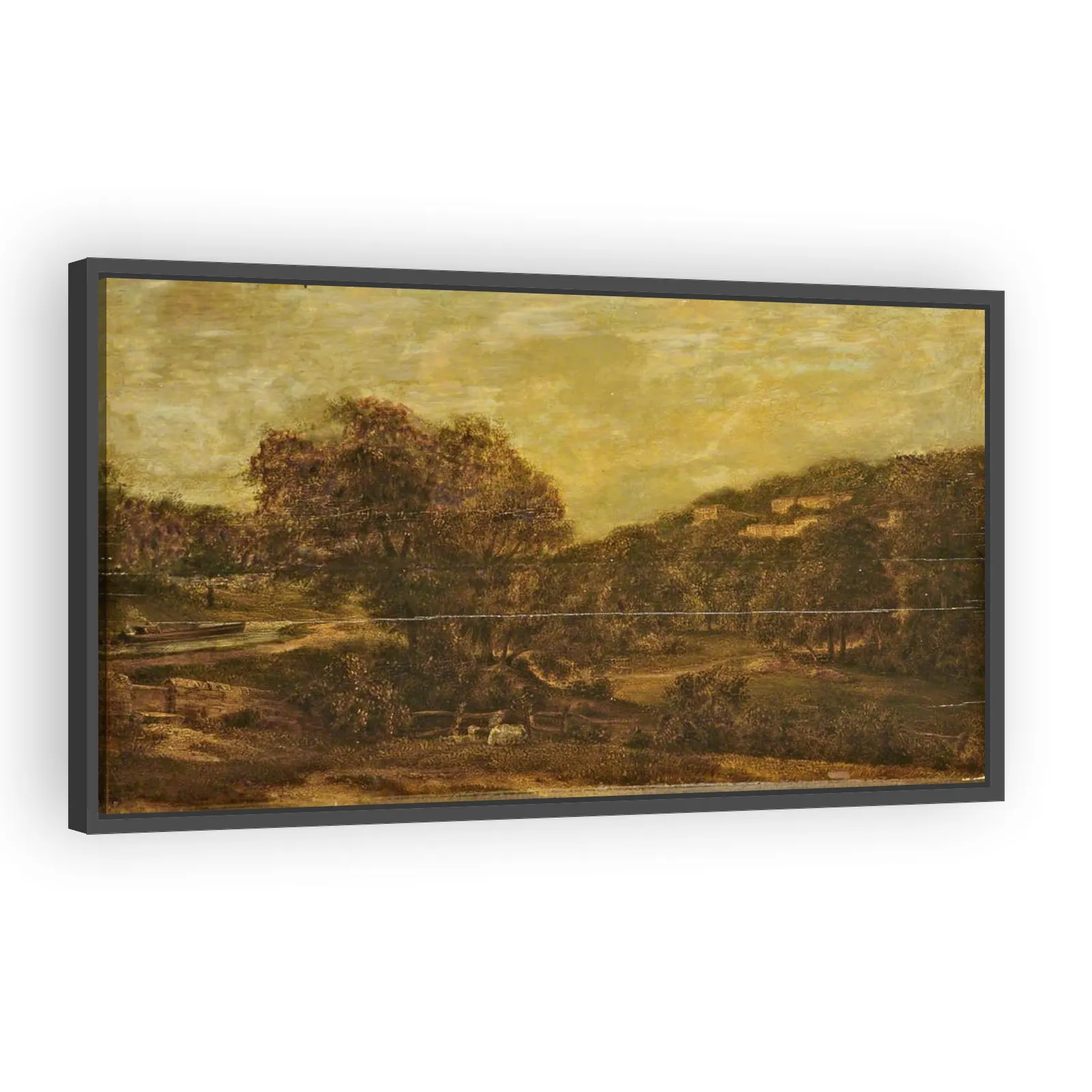 Wooded Valley with Stream and Hillside Houses by John Constable