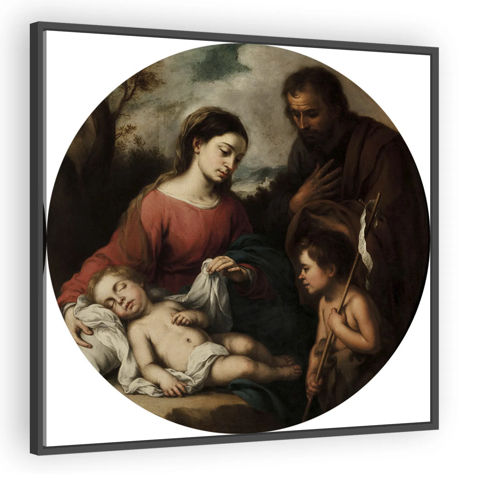Holy Family with the Infant Saint John by Bartolome Esteban Murillo