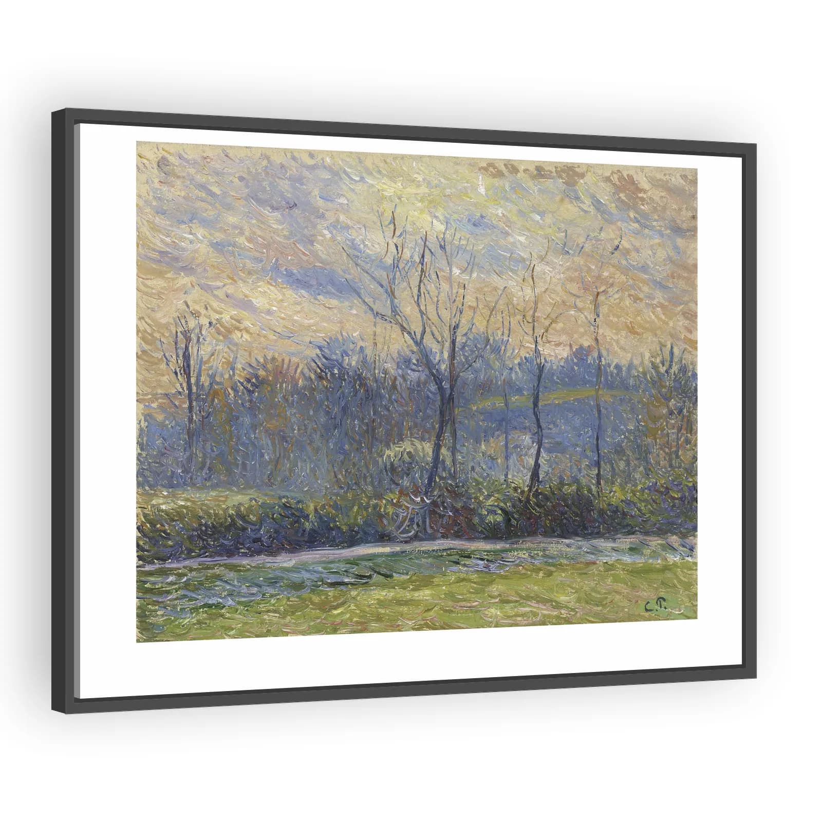 Soleil couchant, hiver by Camille Pissarro
