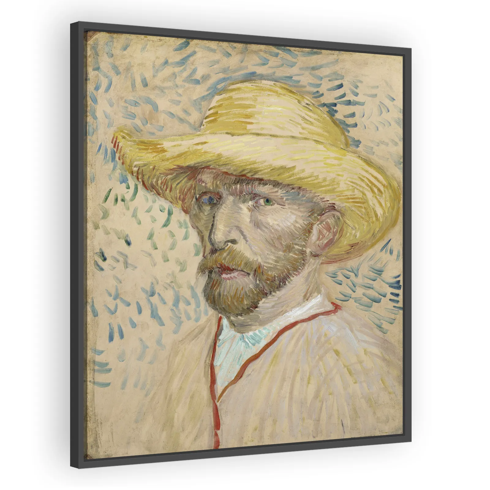 Self-portrait with Straw Hat by Vincent Van Gogh