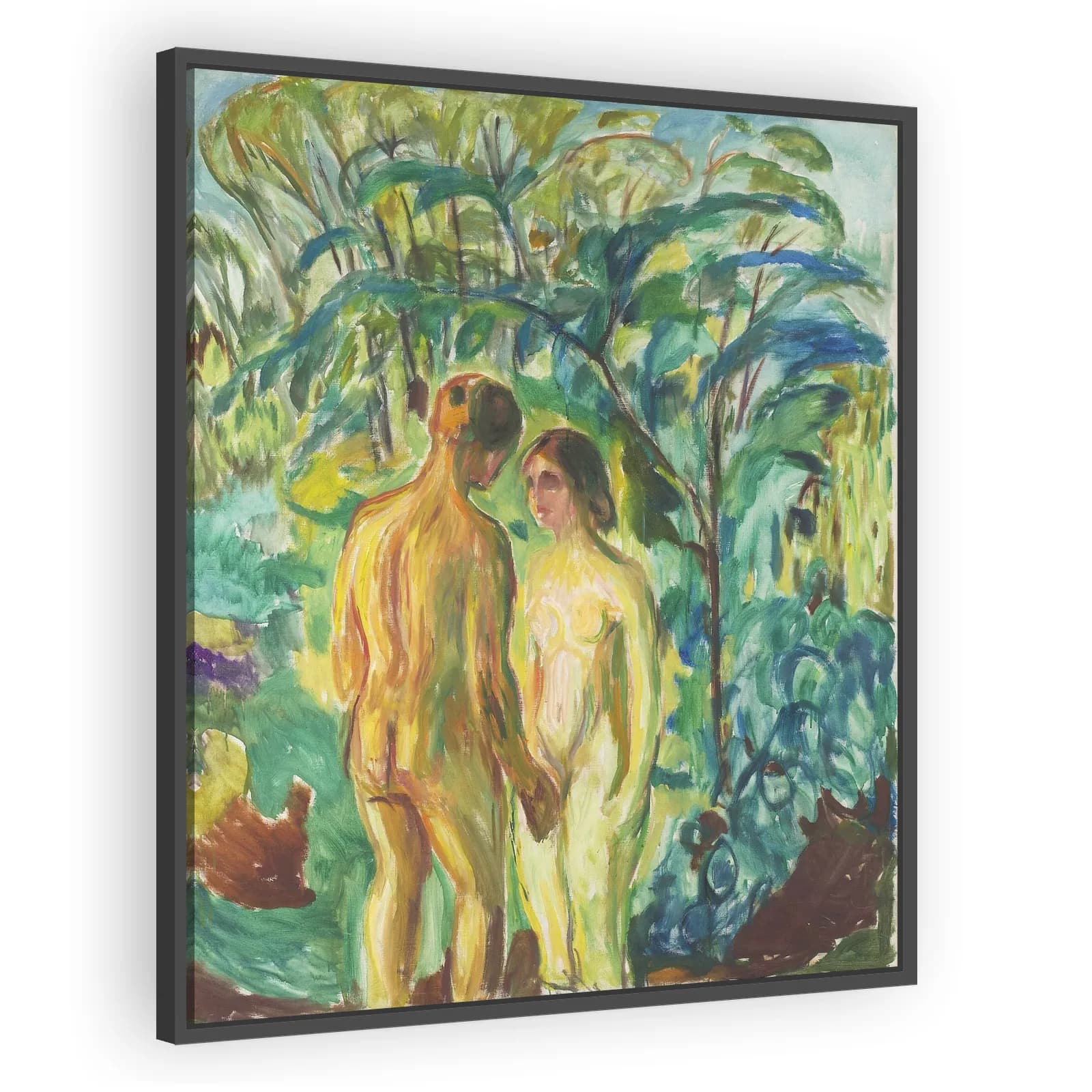 Naked Man and Woman in the Woods by Edvard Munch