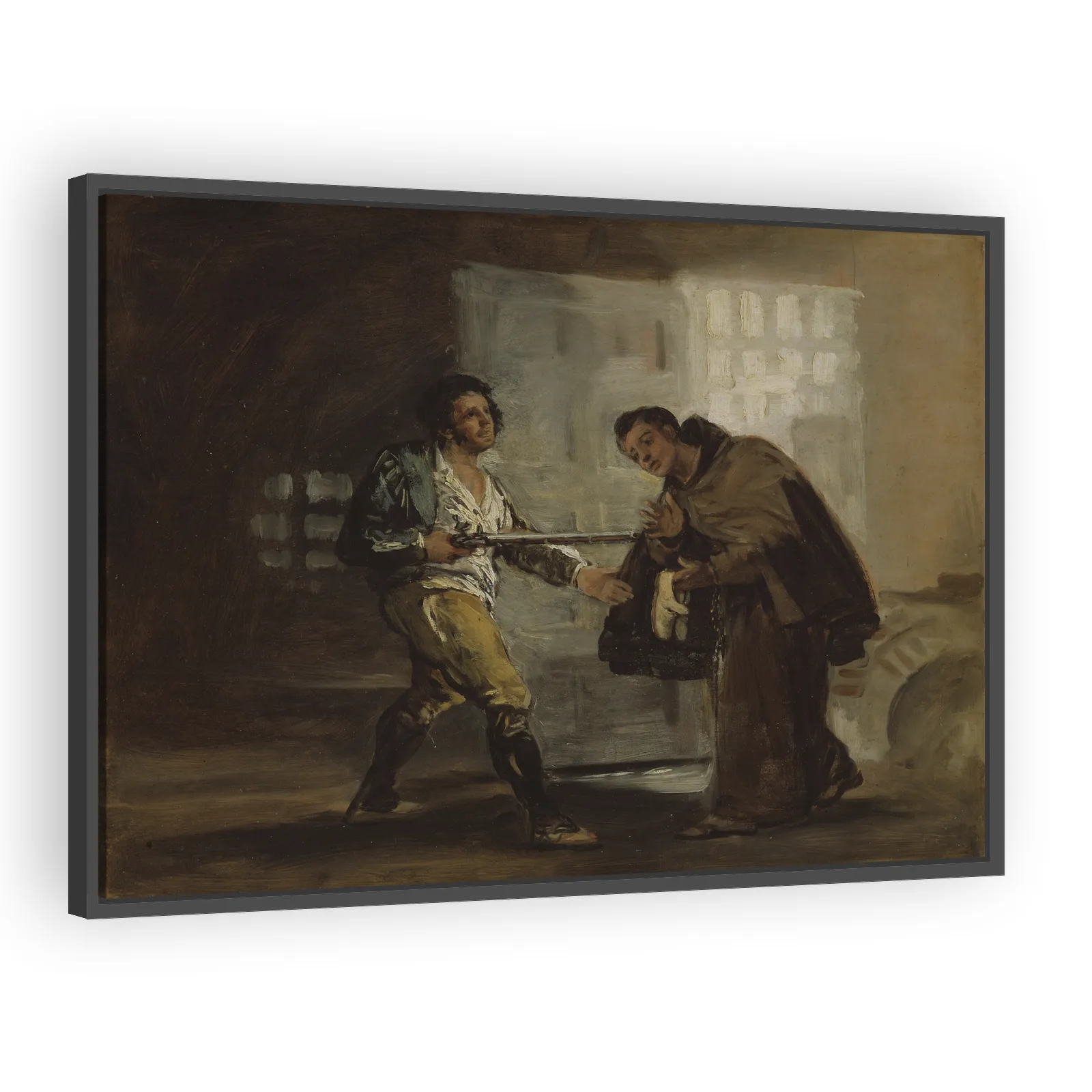 Friar Pedro Offers Shoes to El Maragato and Prepares to Push Aside His Gun by Francisco Goya