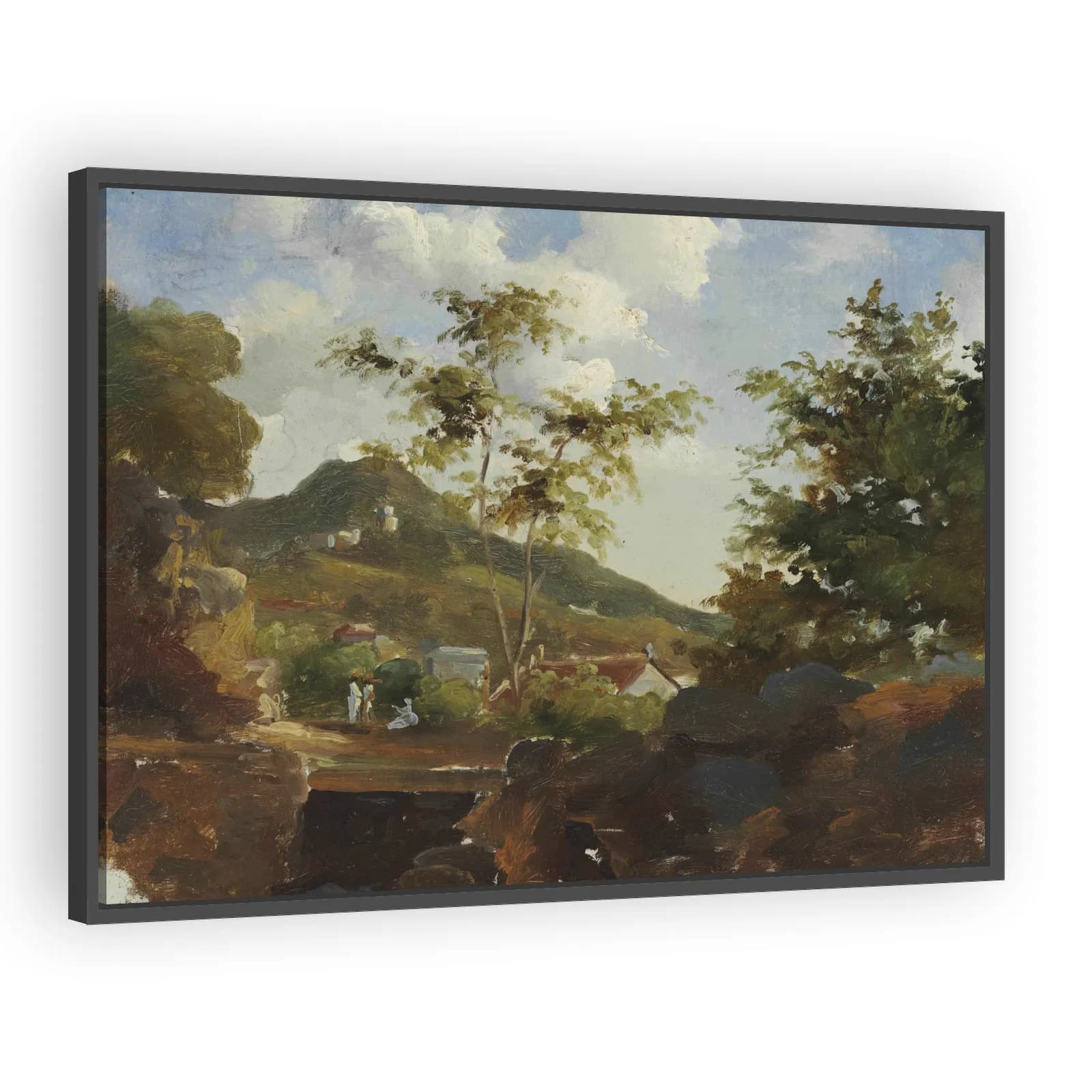 Village at the Foot of a Hill by Camille Pissarro