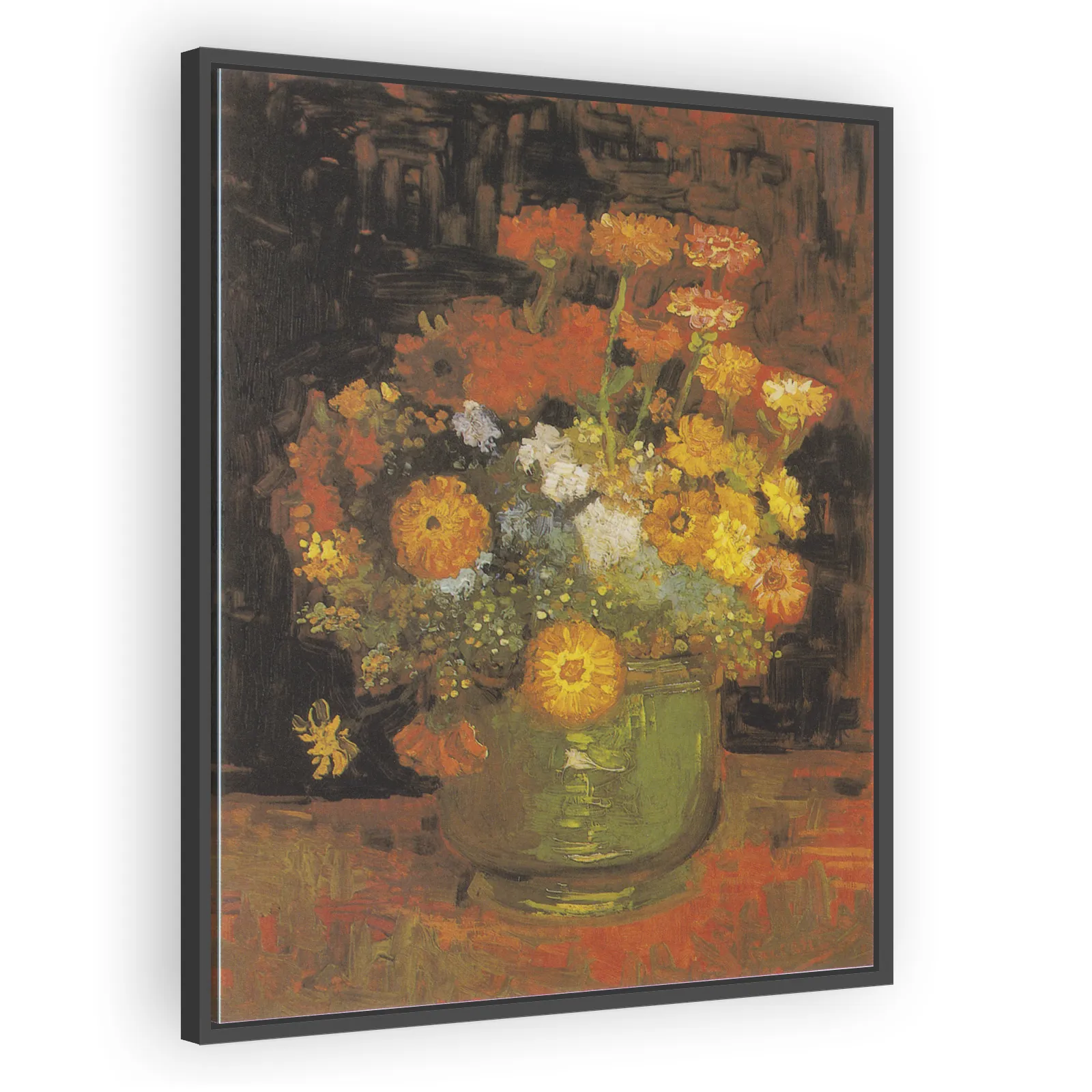 Bowl with Zinnias by Vincent Van Gogh