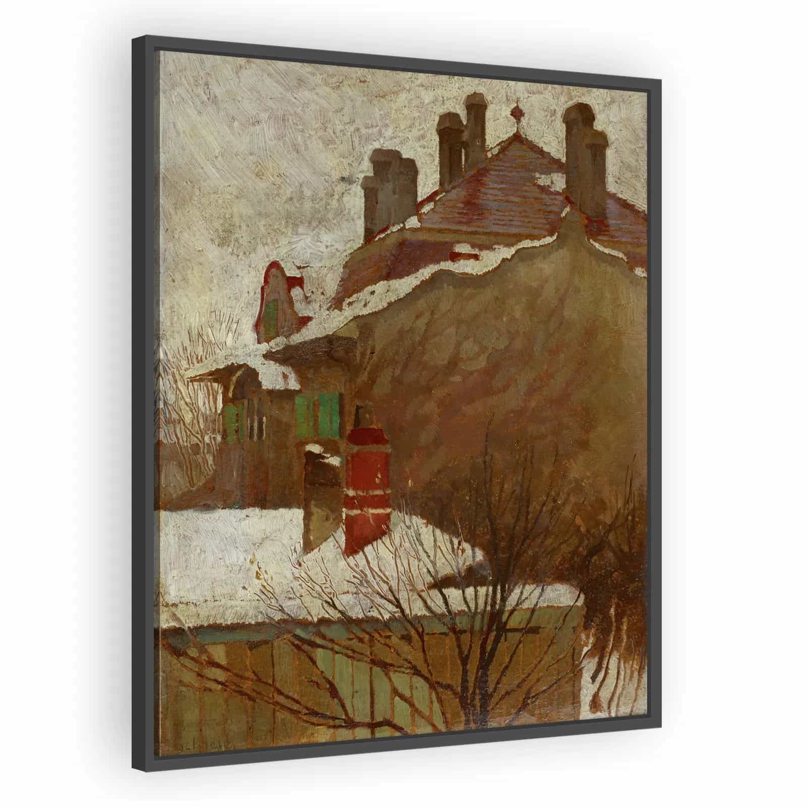 Houses in Winter (View from the Studio) by Egon Schiele - alternate view