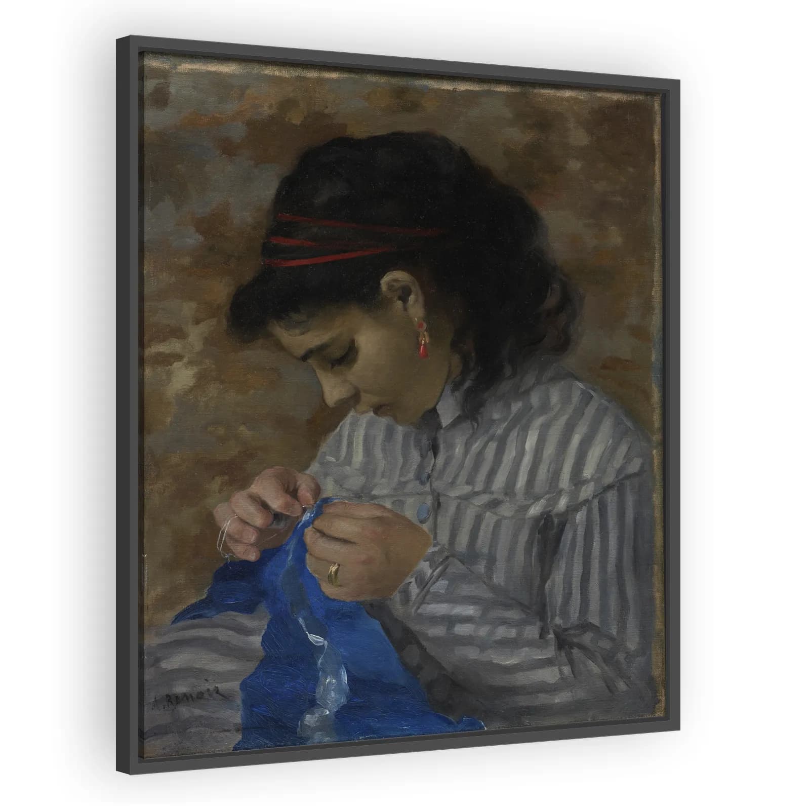 Lise Sewing by Pierre Auguste Renoir